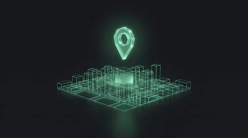 Abstract dark-green artwork representing monthly marketing reporting for a local business