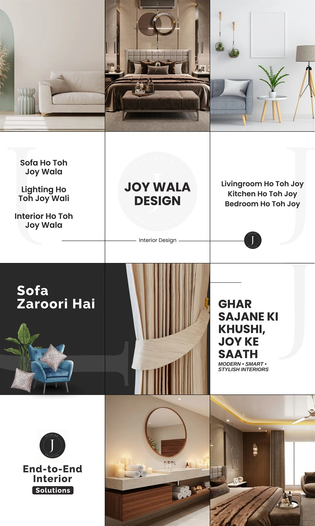 Joy Interior Solution Instagram Grid work by Safar Spectrum Media &mdash; Instagram feed grid