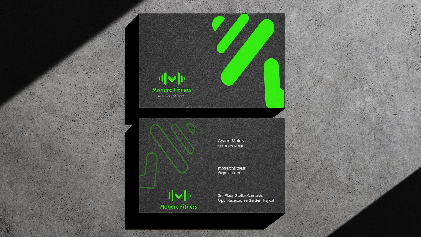 Monarc Fitness business card design
