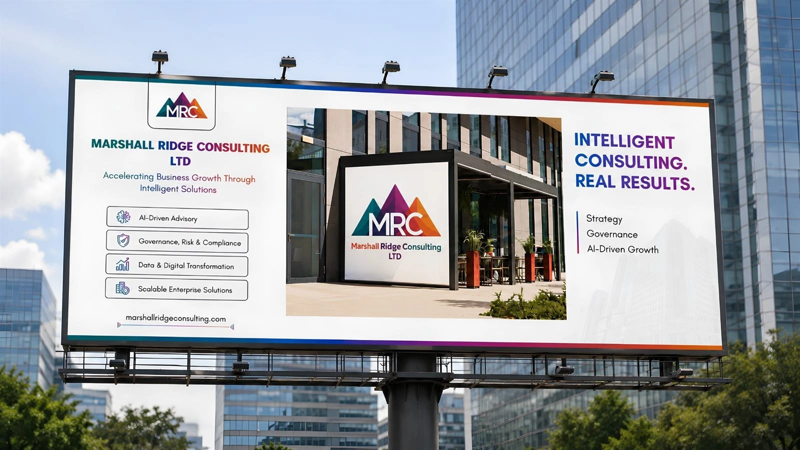 Marshall Ridge Consulting Google Ads campaign creative for a B2B consulting audience