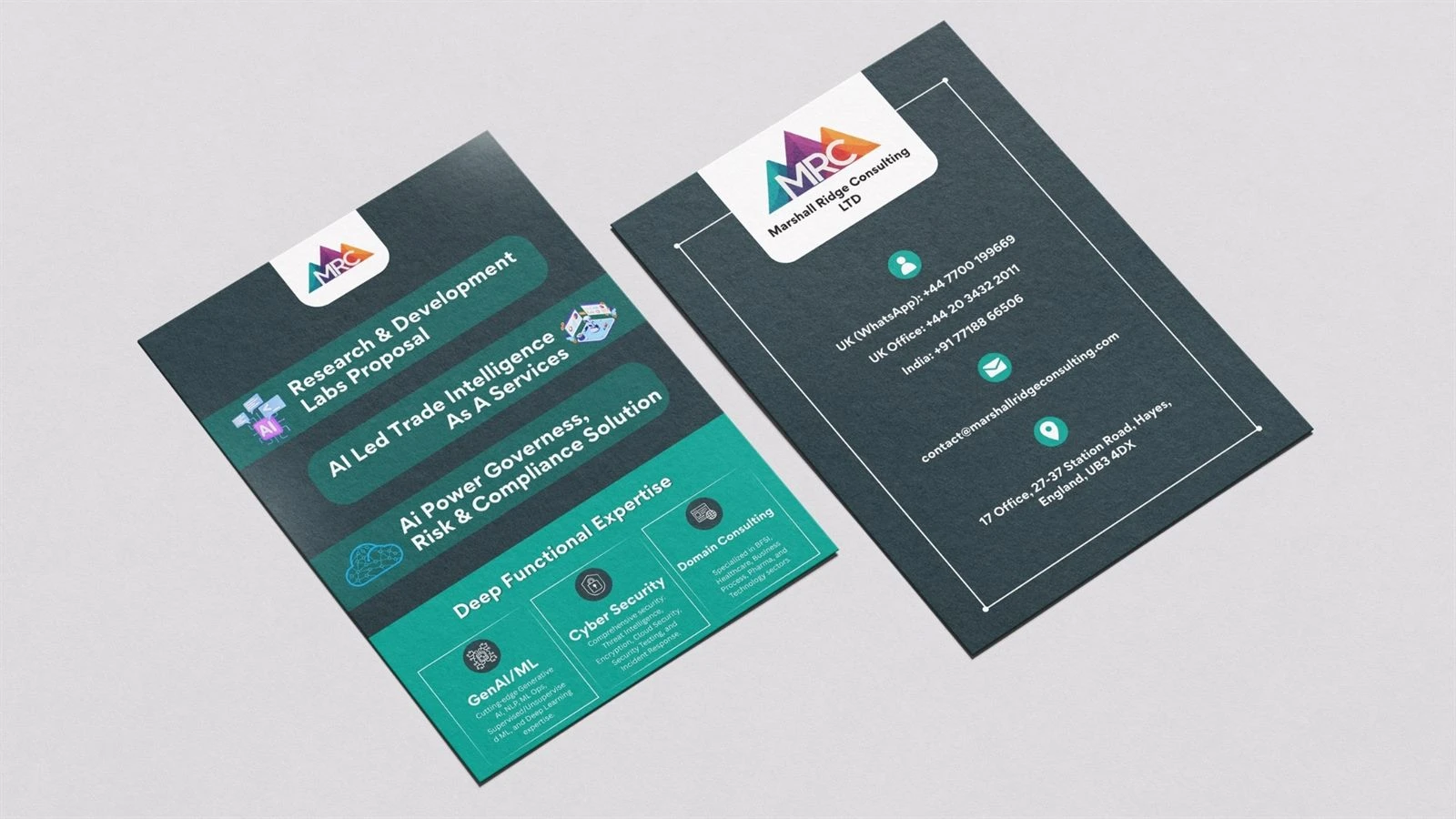 Marshall Ridge Consulting Print & Collateral work by Safar Spectrum Media
