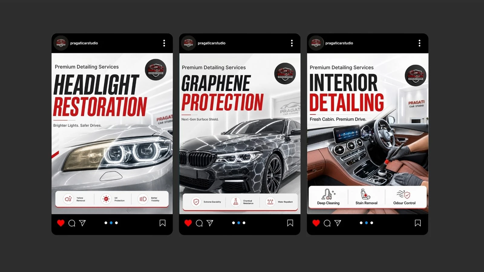 Pragati Car Studio Social Media work by Safar Spectrum Media