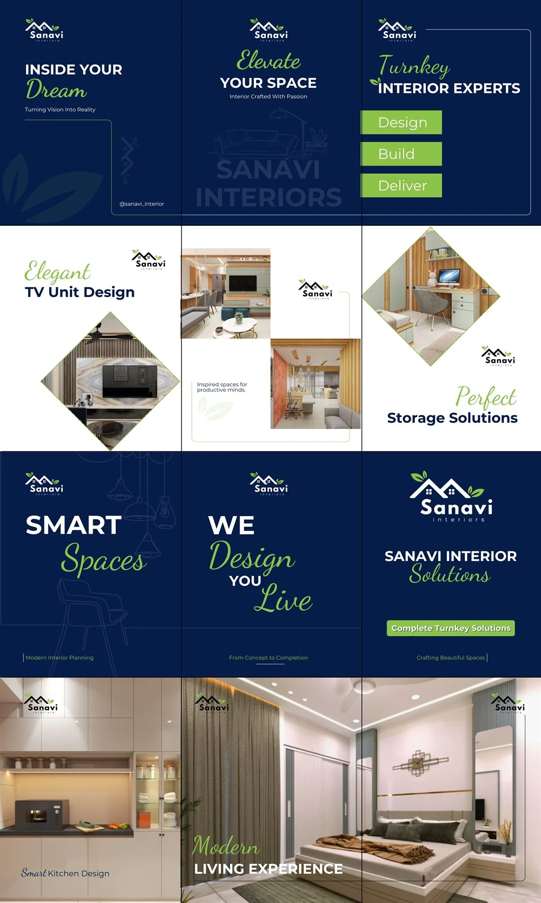 Sanavi Interiors Instagram Grid work by Safar Spectrum Media &mdash; Instagram feed grid