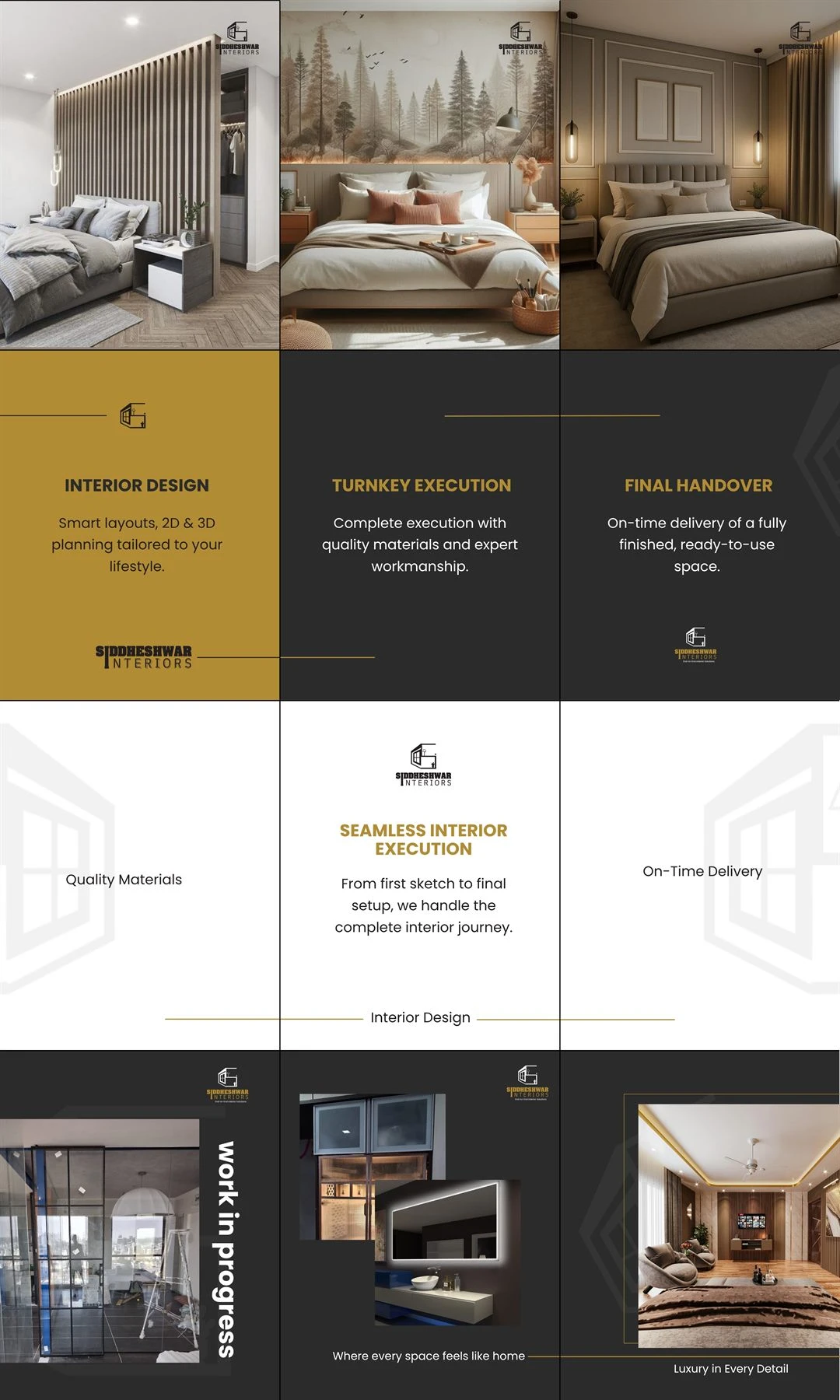 Siddheshwar Interiors Instagram Grid work by Safar Spectrum Media &mdash; Instagram feed grid