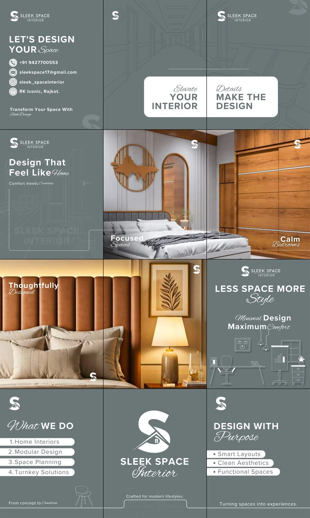 Sleek Space Interior Instagram Grid work by Safar Spectrum Media &mdash; Instagram feed grid