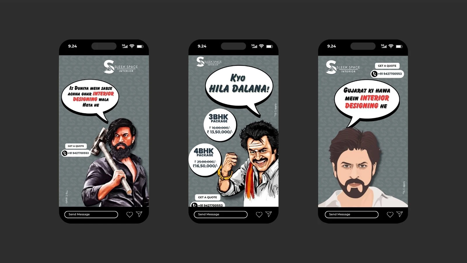 Sleek Space Interior Social Media work by Safar Spectrum Media